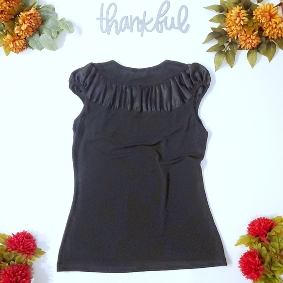 3/$15 IZ Beyer Cap Sleeve Satin Panel Shirt ▪︎ XL - Picture 5 of 5